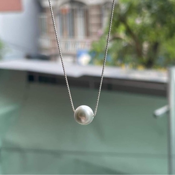 Pearl. Necklace for Women's. Real 925 Sterling Silver, Made in Italia - Picture 6 of 6